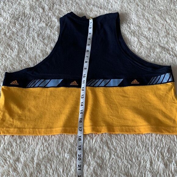 Adidas blue and yellow crop top tank large - Picture 10 of 16